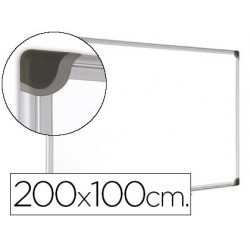 Quadro branco bi-office magnetica maya w ceramica vitrificada moldura de aluminio 200 x 100 cm com bandeja para acessori