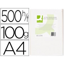 Papel fotocopia ultra white q-connect din a4 100 gr pack de 500 folhas