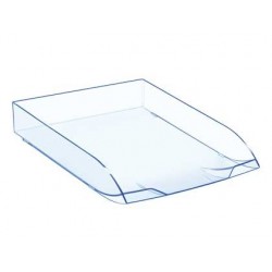 Tabuleiro de secretaria cep confort ice blue plastico transparente celeste 370x270x61 mm