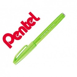 Caneta pincel pentel touch para caligrafia cor verde pastel