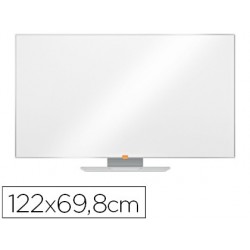 Quadro branco nobo magnetico aco vitrificado widescreen 55\" com bandejas para marcadores 698x15x1229 mm"