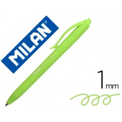 Esferografica milan p1 retratil 1 mm touch verde claro