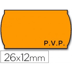 Etiquetas meto onduladas 26 x 12 mm fluor laranja pvp adesiva 2 rolos 1500 etiquetas com formas (p+t) para etiquetadora