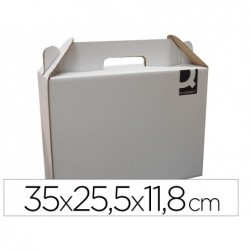 Caixa tipo mala com asa q-connect cartao para envio e transporte cor castanho 350x118x255 mm